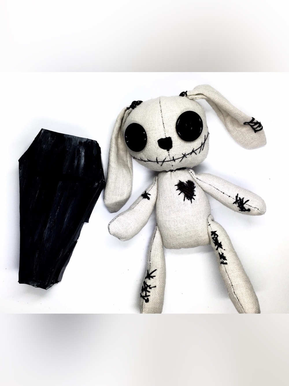 Handcrafted Button Eyed Zombie Bunny Plush